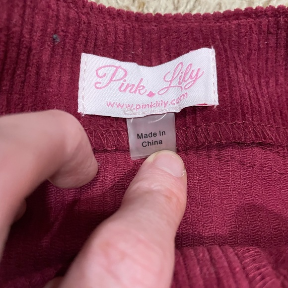 Pink Lily Women’s size small mini skirt red corduroy - Picture 4 of 5